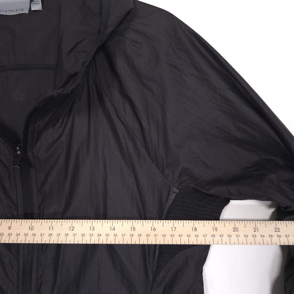 ATHLETA Women’s Jacket SMALL Black Windbreaker Hooded Full Zip Nylon 842603-04 - Picture 3 of 9